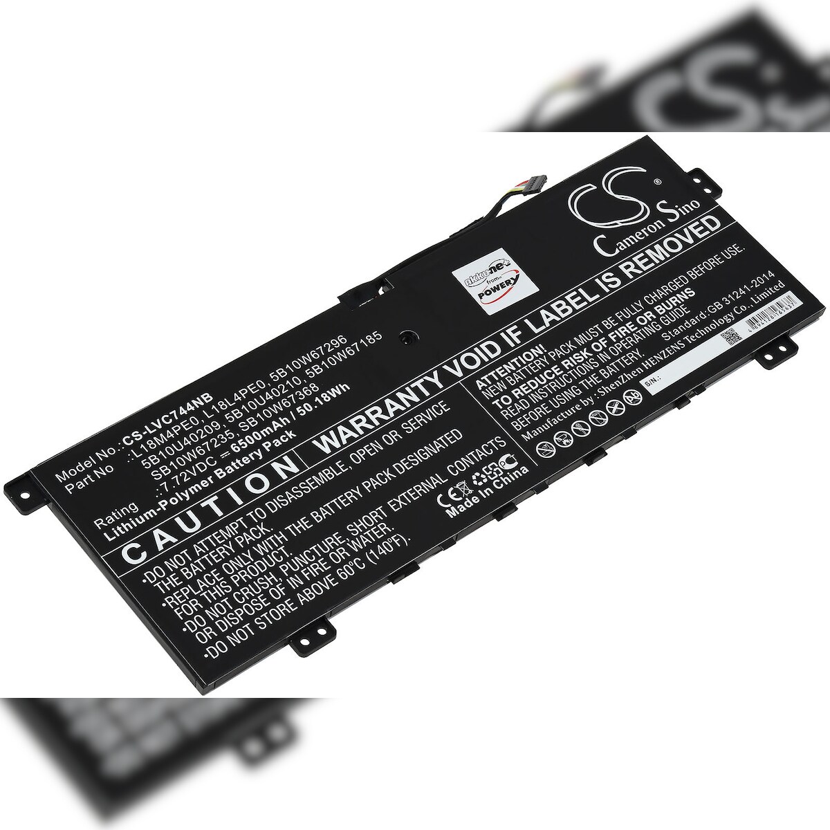 Powery Akku passend für Laptop Lenovo Yoga C740-14IML, Typ L18L4PE0 u.a.