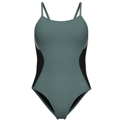Arena - Women's Mesh Panels Swimsuit Closed Back - Badeanzug Gr 42 oliv Image