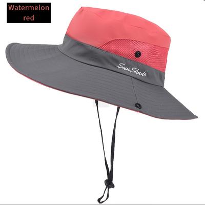 TEMU Women's Sun Hat, Candy Color For Spring, Summer, And Autumn, Breathable Double-layer Mesh, Quick-dry Wide Brim Beach Fishing Cap With Ponytail Hole, Essential Foldable Outdoor Travel Hat Image