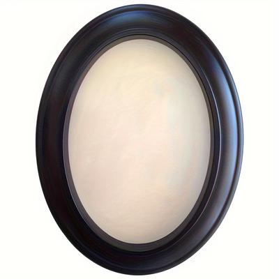 TEMU Elegant Black Oval Photo Frame With Mirror , 4x6 Inch - For Desktop Or Wall Mount, Decor Image