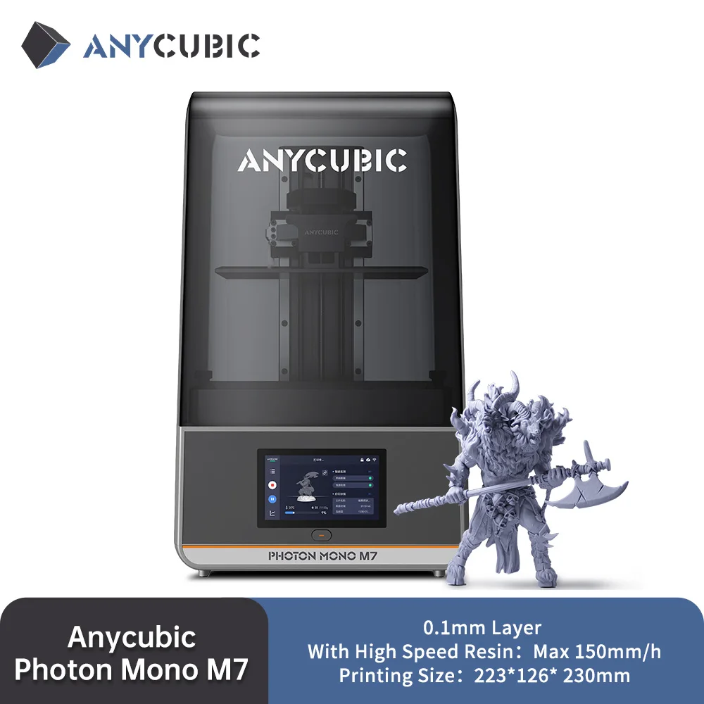 ANYCUBIC Photon Mono M7 AE Version Mono MSLA 3D-Drucker Hochgeschwindigkeits-Harz-Fotohärtung 14K 3D-Drucker 10'' LCD-Druckgröße 223*230*126mm Image