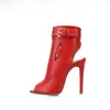 Sommers andalen Reiß verschluss Stiefeletten für Frauen 11cm Stiletto High Heels Schuhe Peep Toe Reiß verschluss Damen Größe 34-50 f1505