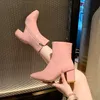 Neue Winter Kurze Schuhe Chunky High Heels Frauen Mode Stiefel Quadratische Absätze frauen Stiefeletten Solide Damen Größe 35-42