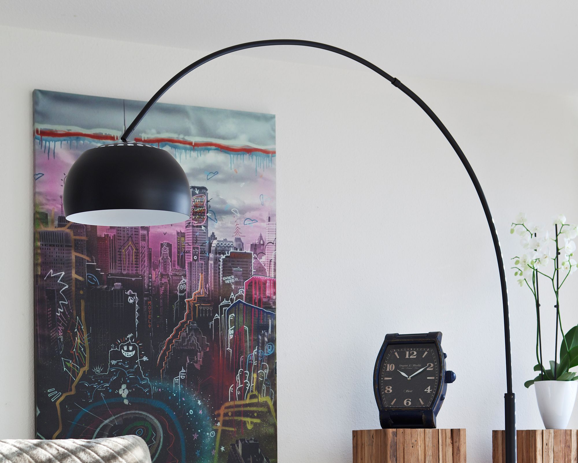SalesFever »Big Deal« Bogenlampe schwarz mit Dimmer Image