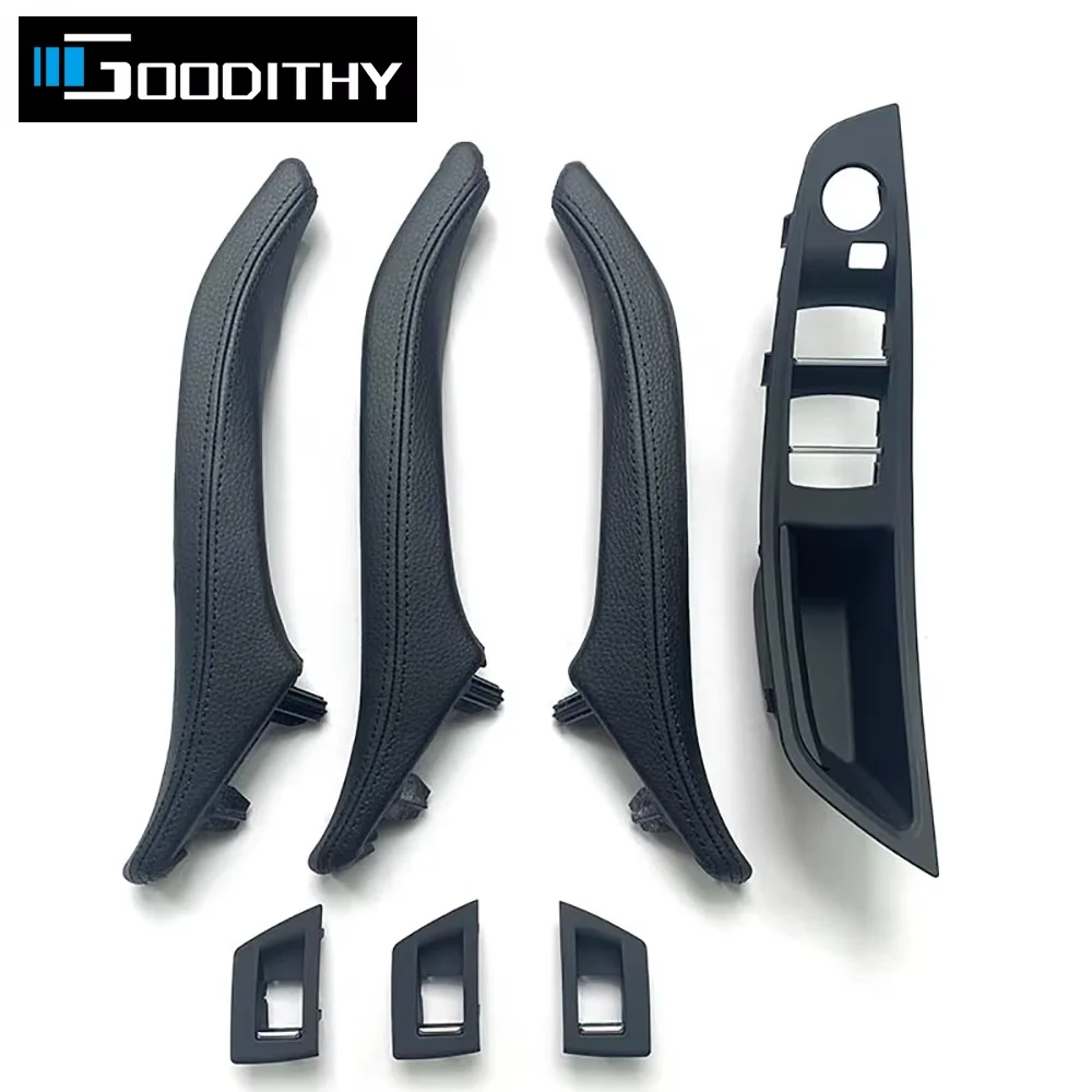 RHD 2/7PCS Auto Links Rechts Innen Tür Armlehne Leder Griff Montage Für BMW 5er F10 F11 F18 520i 523i 525i 528i 535i Image