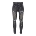 Jeans da uomo di moda di High Street Jeans strappati slim fit elasticizzati lavati retrò da uomo Pantaloni in denim hip-hop di marca firmati rattoppati Hombre