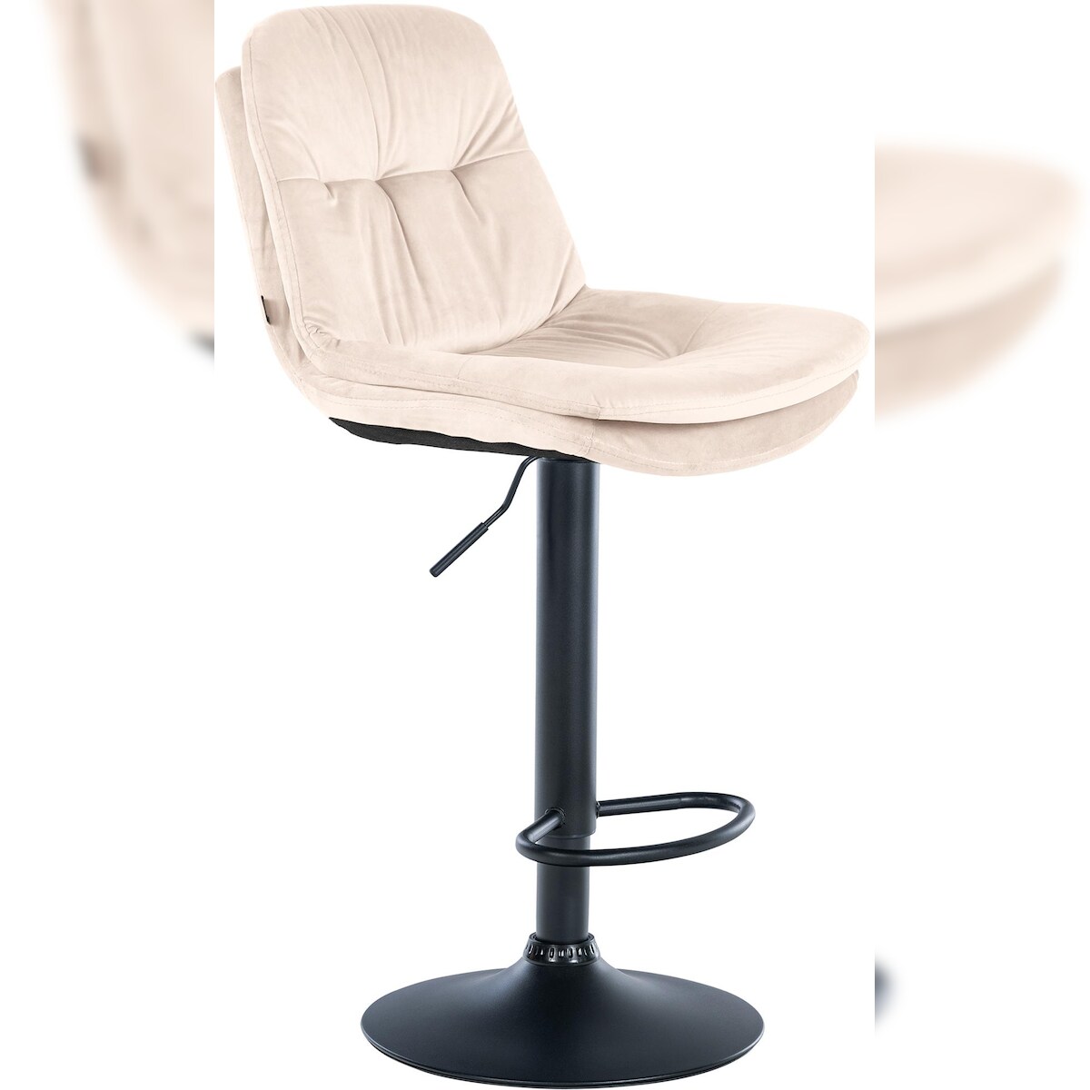 CLP Barhocker Laurel Samt creme/Metall matt schwarz Image