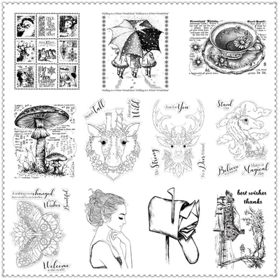 Vintage Stamp Unicorn Butterfly Girl 2022 New Clear Stamps For Scrapbooking Paper Making Account