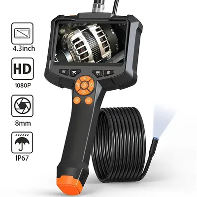 4.3" Endoscope Camera with 8 Light IP67 Waterproof Endoscopic Camera 1080P Handheld Car Inspection