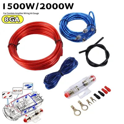 1500W Audio Speakers Wiring Kit 60 AMP Fuse Holder Speaker Installation Wires 18GA Subwoofer Speaker Line for Auto Vehicle Parts