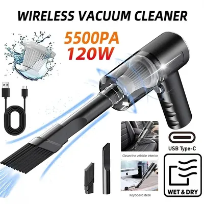 1PC Type-C Portable Wireless Vacuum Cleaner for Charging Household Vehicles 120W High Power Strong