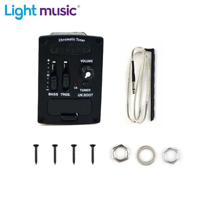 Uk-300T Ukulele Hard Piezo Pickup Preamp 2-Band Eq Equalizer Ukelele Pickups Tuner System