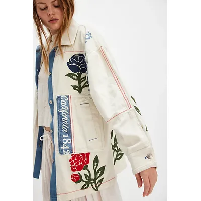 We The Free Field of Roses Jacket at Free People in Roses By The Dozen, Size: Medium