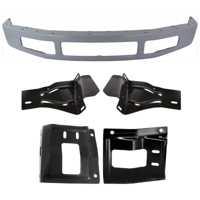 2009 Ford F-250 Super Duty 5-Piece Kit Bumper, Paint to Match, Includes (1) Bumper and (4) Bumper Bracket