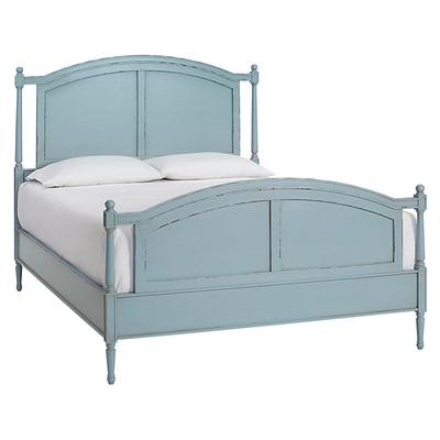 Casa Florentina Emile Bed - Distressed Blue Gray, King - Ballard Designs