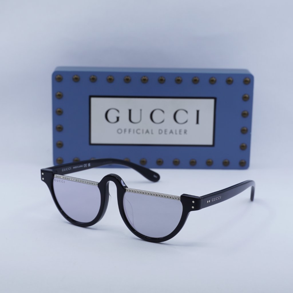 Gucci Accessories | Gucci Gg1368s 001 Oval Sunglasses - Black/Grey Mirror | Color: Black/Gray | Size: 49 - 17 - 145