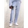 Loungehose COPENHAGEN STUDIOS, Damen, Gr. 44/46, N-Gr, blau (hellblau), Sweatware, Obermaterial: 54% Modal, 40% Polyester, 6% Elasthan, unifarben, casual, bequem lang, Hosen, extra softes Material