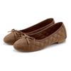 Ballerina LASCANA "Slipper, Schlüpfschuh", Damen, Gr. 42, braun (cognacfarben), Obermaterial: 100% Lederimitat. Futter: 100% Textilmaterial. Decksohle: 100% Textilmaterial. Laufsohle: 100% Synthetik, unifarben, feminin, Schuhe, mit...