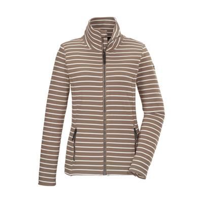 Strickjacke "GS 60 WMN FLX JCKT", Damen, Gr. 44, beige (sand), Oberstoff: 65% Polyester, 32% Viskose, 3% Elasthan, G.I.G.A. DX BY KILLTEC, sportlich, Strickjacken, Gestreifte Damenjacke, Stehkragen, Zipper-Taschen, Kinnschutz Image