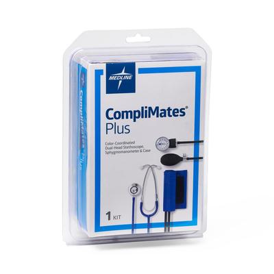 Dual-Head Stethoscope and Handheld Aneroid Sphygmomanometer Combination Kit, Adult, Royal Blue, 1 EA (MDS9119) Each Medline