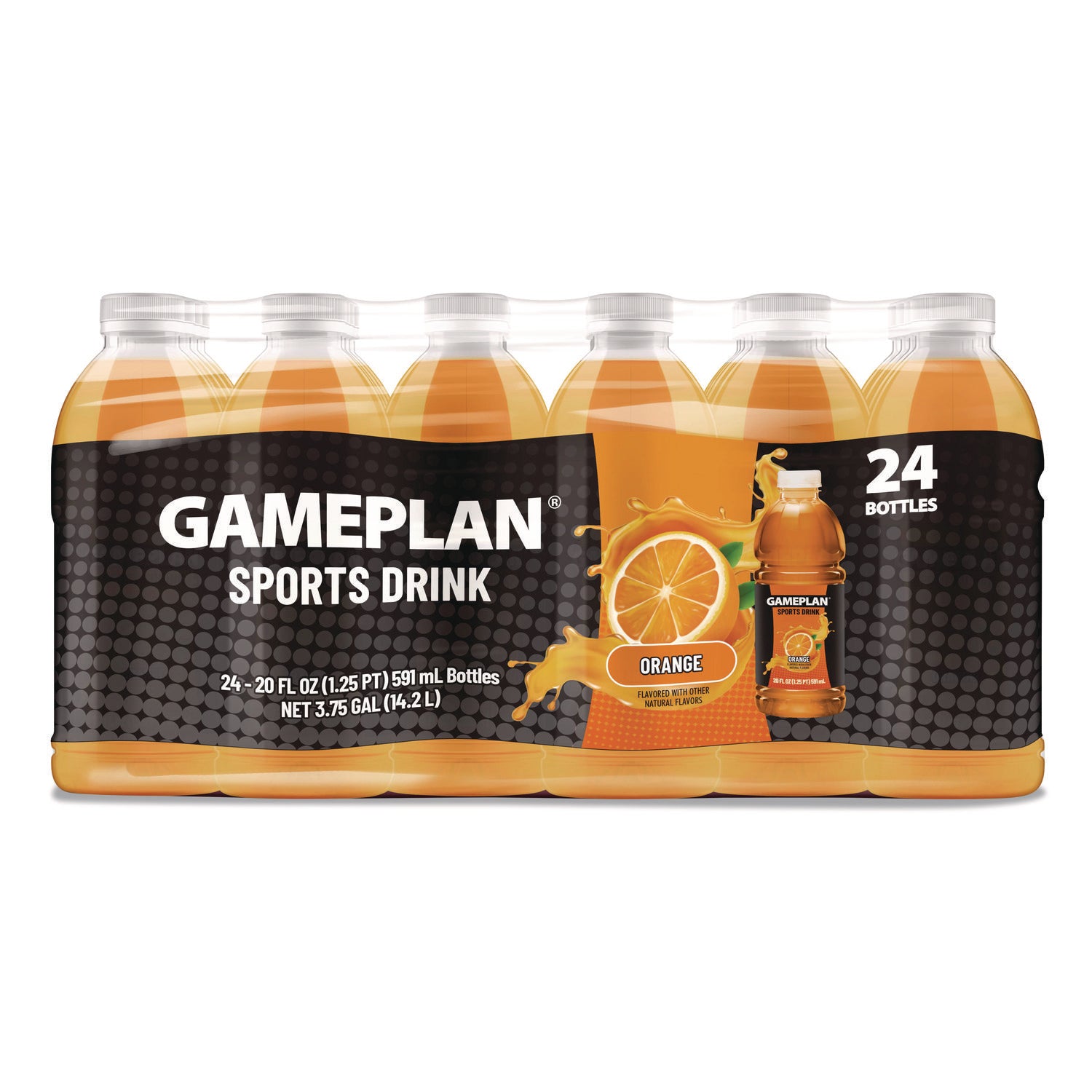 Gameplan Sports Drink, Orange, 20 oz Bottle, 24/Carton (NGBGMP20Z24POR) Case of 24 Niagara® Bottling Energy Drinks