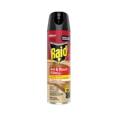 Raid Fragrance Free Ant and Roach Killer, 17.5 oz Aerosol Spray, 12/Carton (SJN369857) Case of 12 Raid® Insect Control