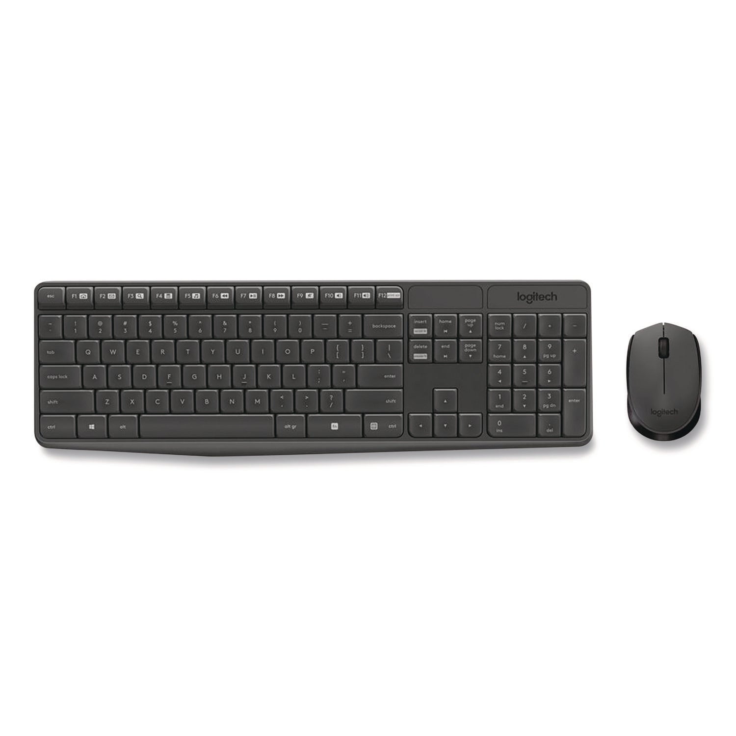 Logitech MK235 Wireless Keyboard and Optical Mouse Combo, 2.4 GHz Frequency, 33 ft Wireless Range, Black (LOG2622126) Each Logitech® Cordless Keyboar