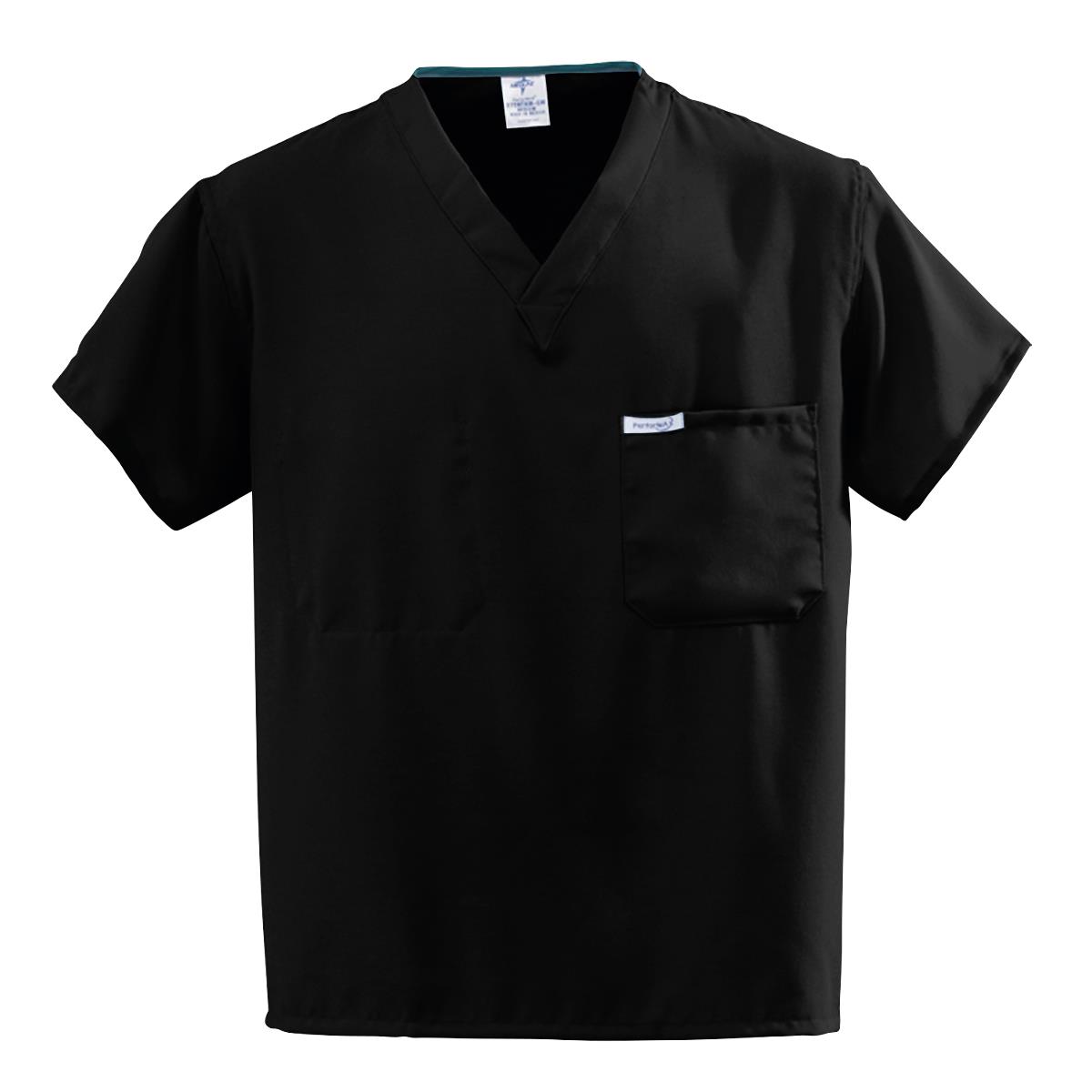 PerforMAX Unisex Reversible V-Neck Scrub Top with 2 Pockets, Black, Size 3XL, Angelica Color Code, 1 EA (810DKWXXXL-CA) Each Medline