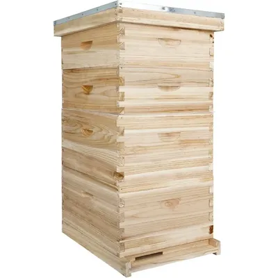 10-Frame Bee Hives with 2 Deep Bee Box 2 Medium Bee Hive Box with Beehive Frames and Beeswax Coated