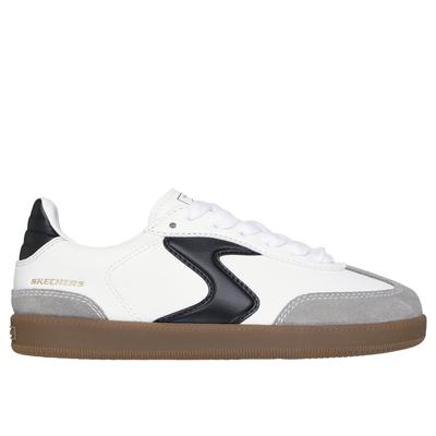 Skechers Boy's Hotshot - Junior Varsity Sneaker | Size 3.0 | White/Black | Synthetic/Leather