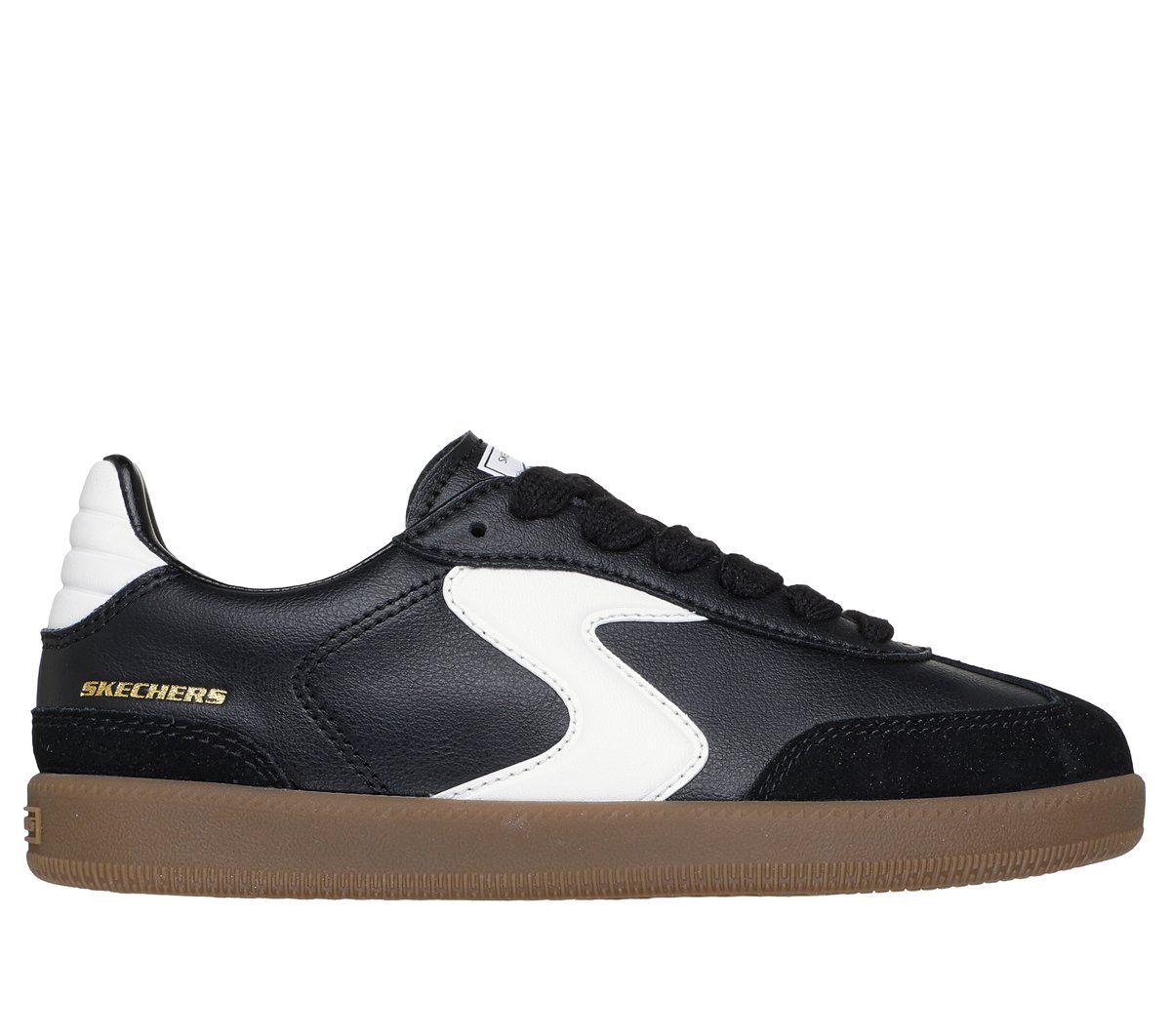 Skechers Boy's Hotshot - Junior Varsity Sneaker | Size 3.5 | Black/White | Synthetic/Leather