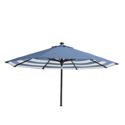 Reverse Stripe Umbrella - Black, Endura Teak - Frontgate