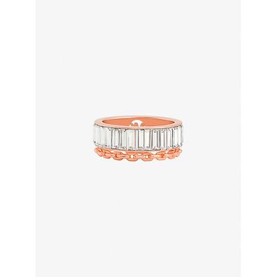 Michael Kors Cubic Zirconia Double Layered Ring Rose Gold 5