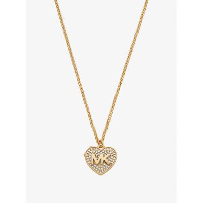 Michael Kors Pavé Heart Locket Necklace Gold One Size