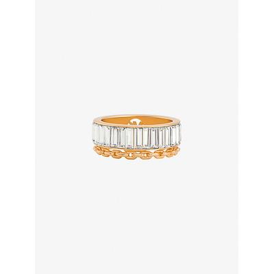 Michael Kors Cubic Zirconia Double Layered Ring Gold 7