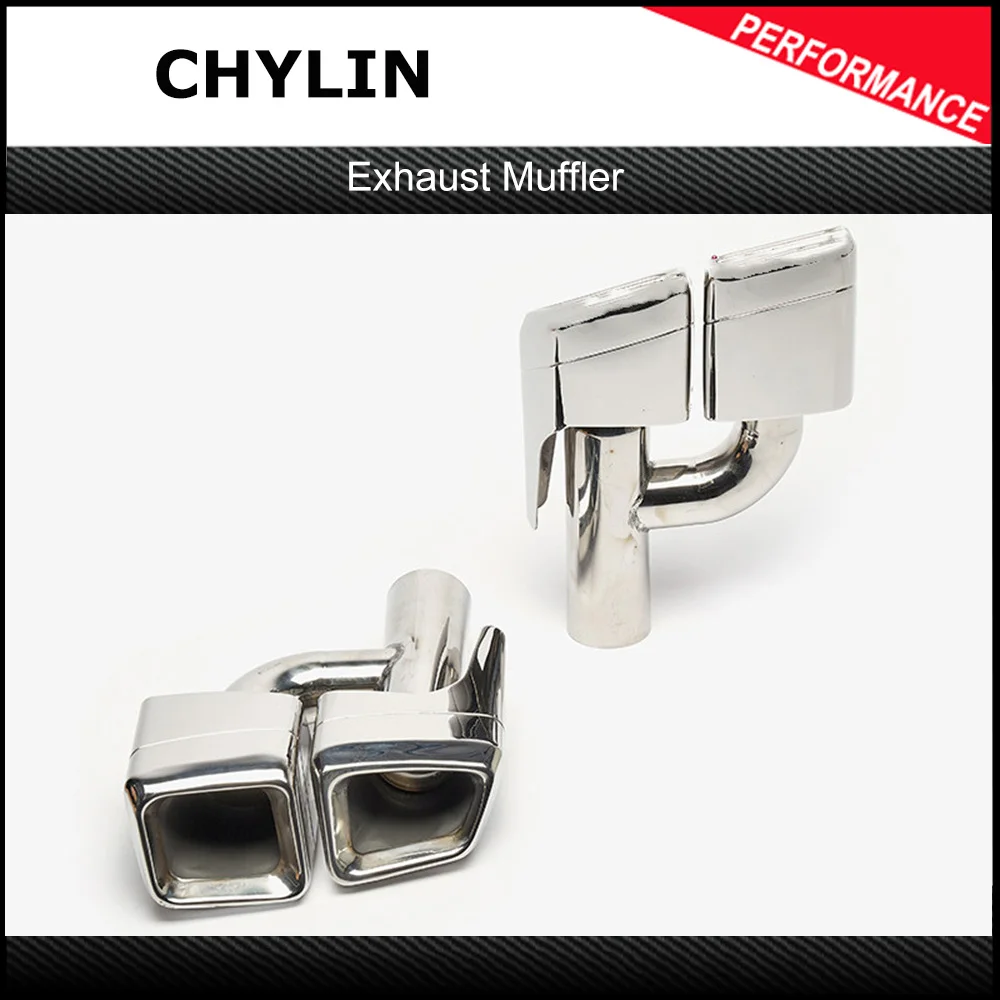 Auspuffschalldämpfer für AMG-Stil, galvanisierte Endrohre aus Edelstahl für Benz CLS-Klasse W218, Sport-Stoßstangenschwanz, glänzend schwarz Image