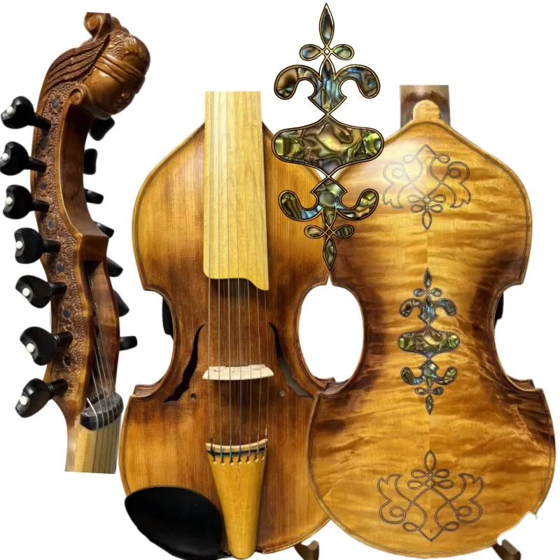Profession eller Meister 7 × 7 Saiten 16 "Viola d'amore geschnitzte Engels rolle, Viol #15953 Image