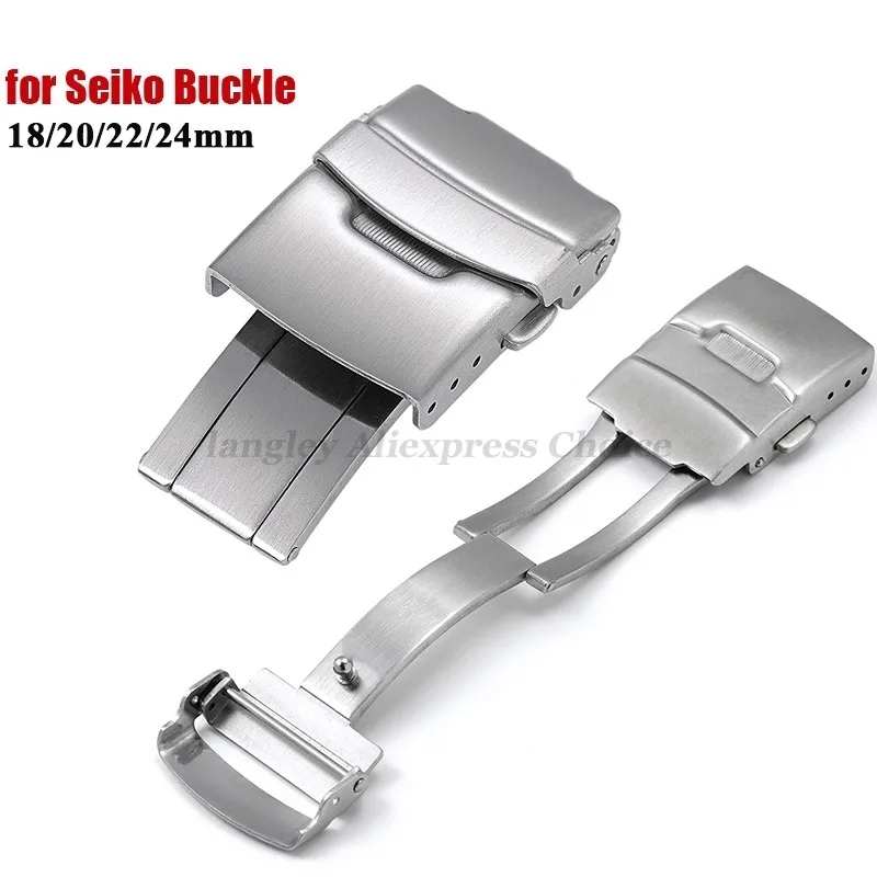 Solide Taucheruhr Schnalle für Seiko Edelstahl Verschluss 18mm 20mm 22mm 24mm Männer Metall Uhrenarmband Falttaste Uhrenzubehör Image