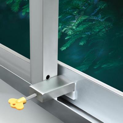 2er-Set Schiebefensterschlösser für verstellbare Schiebefensterschlösser, Schiebefenstersicherung Image