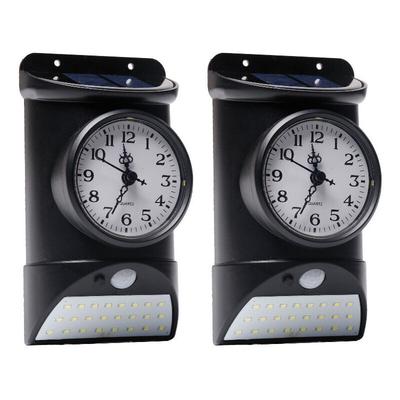 Outdoor Solar 24LED Wasserdichte Wandleuchte Menschlicher Körper Induktionskontrollleuchte mit Uhr Image