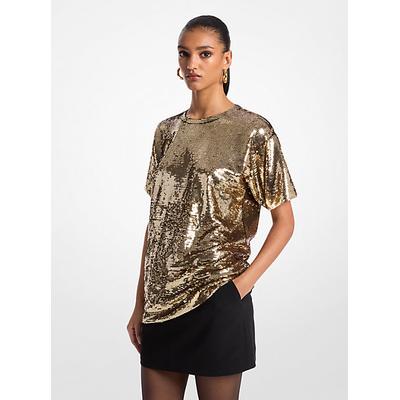 Michael Kors Sequined Jersey Oversized T-Shirt