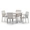 Set da pranzo da giardino taupé e simil legno 4 posti