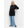 Bootcut-Jeans SHEEGO "Große Größen", Damen, Gr. 44, Normalgrößen, blau (light blau denim), Obermaterial: 99% Baumwolle, 1% Elasthan, unifarben, casual, lang, Jeans, im Curvy-Schnitt MANUELA
