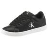 Sneaker CALVIN KLEIN JEANS "3 CUPSOLE NY WN", Damen, Gr. 39, schwarz, Polyamid, Lederimitat, unifarben, klassisch, Schuhe, Schnürschuh, Freizeitsneaker, Halbschuh mit gepolstertem Schaftrand