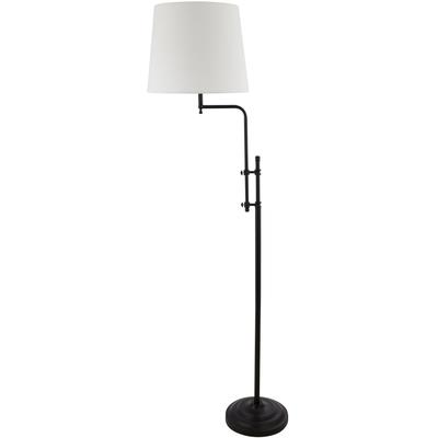 SEARCHLIGHT Stehlampe "Stehlampe Munich, 1-flammig", mattschwarz und naturton, H: 140,00cm, Lampen, Klassisches Ambiente