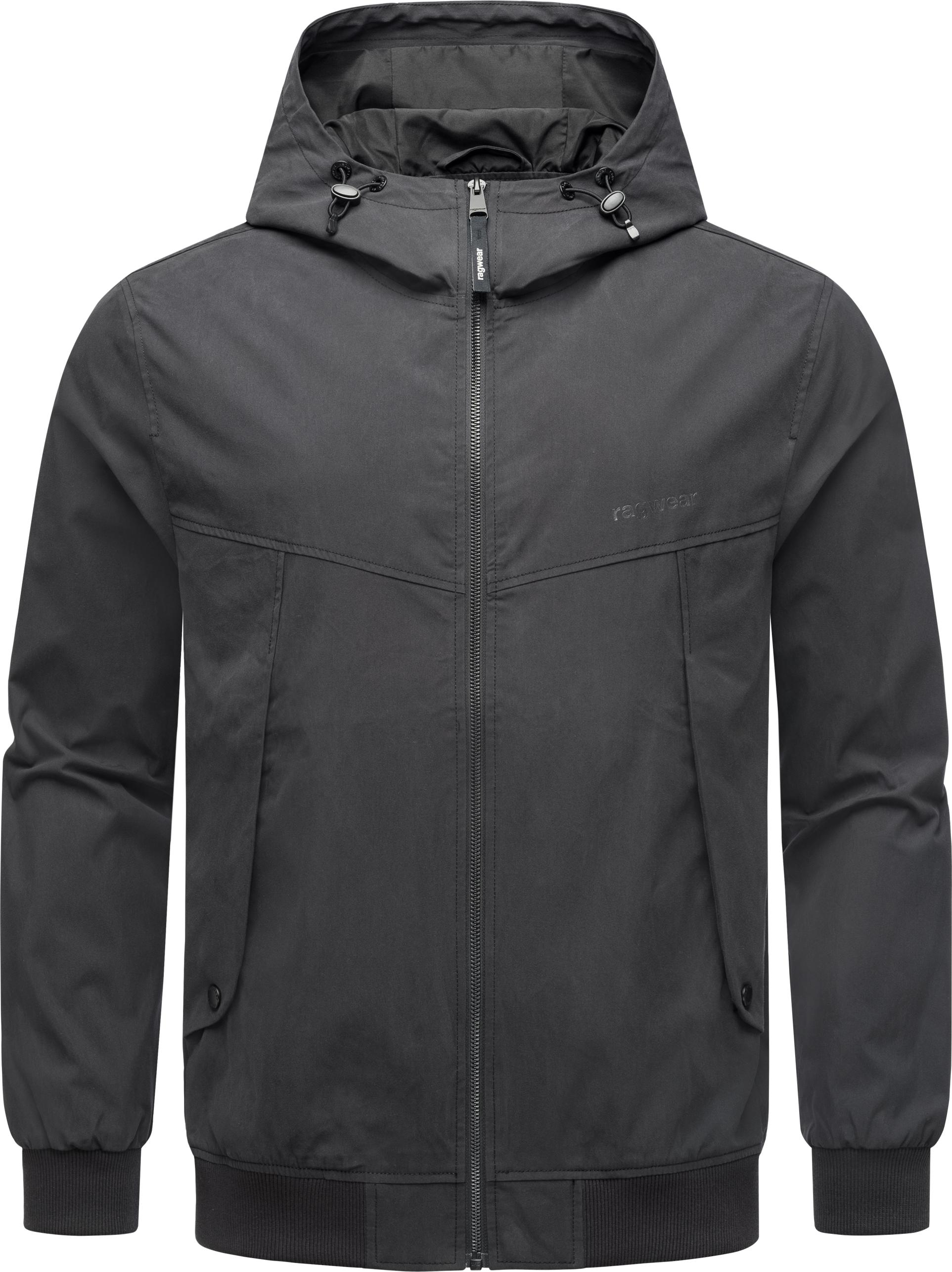 Outdoorjacke RAGWEAR "Tyller", Gr. M (50), schwarz, Material: 74% Baumwolle, 26% Nylon; Innenfutter: 100% Polyester, lässig geschnitten hüftlang, hoch geschlossener Ausschnitt, Ärmel ohne Ärmelschlitz Rippbündchen, Jacken Outdoorjacke, Leichte...