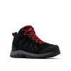 Wanderschuh COLUMBIA "REDMOND™ III MID WATERPROOF", Gr. 47, rot (schwarz, mountain rot), Synthetik, Schuhe, wasserdicht