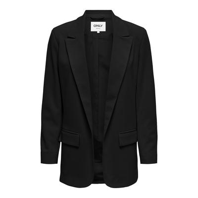 Longblazer ONLY "ONLCAROLINA LIFE L/S OPEN BLAZER CC TLR", Damen, Gr. 36, schwarz, Obermaterial: 98% Polyester, 2% Elasthan, unifarben, modisch, loose fit, Langarm, Blazer Image