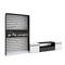 SKRAUT HOME Wohnzimmer-TV-Schrank, Wohnwand-System, 310x35x186cm, Für TV bis 80“, Elektrischer Kamin, Moderner Stil, Schwarz-weiß - 98_2