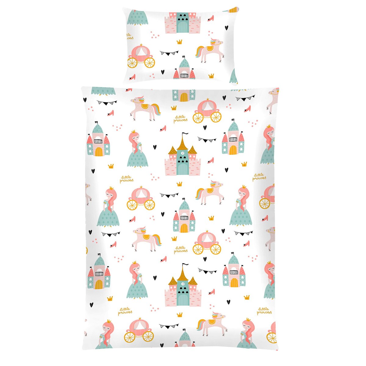 Bestlivings Kinder Bettwäsche 100x135cm / 40x60cm - Prinzessin Image